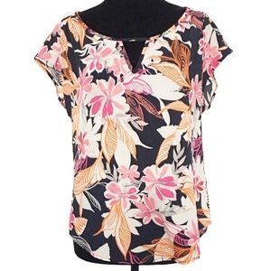 Mandy Evans - Floral blouse cap sleeves small